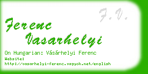 ferenc vasarhelyi business card