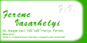 ferenc vasarhelyi business card